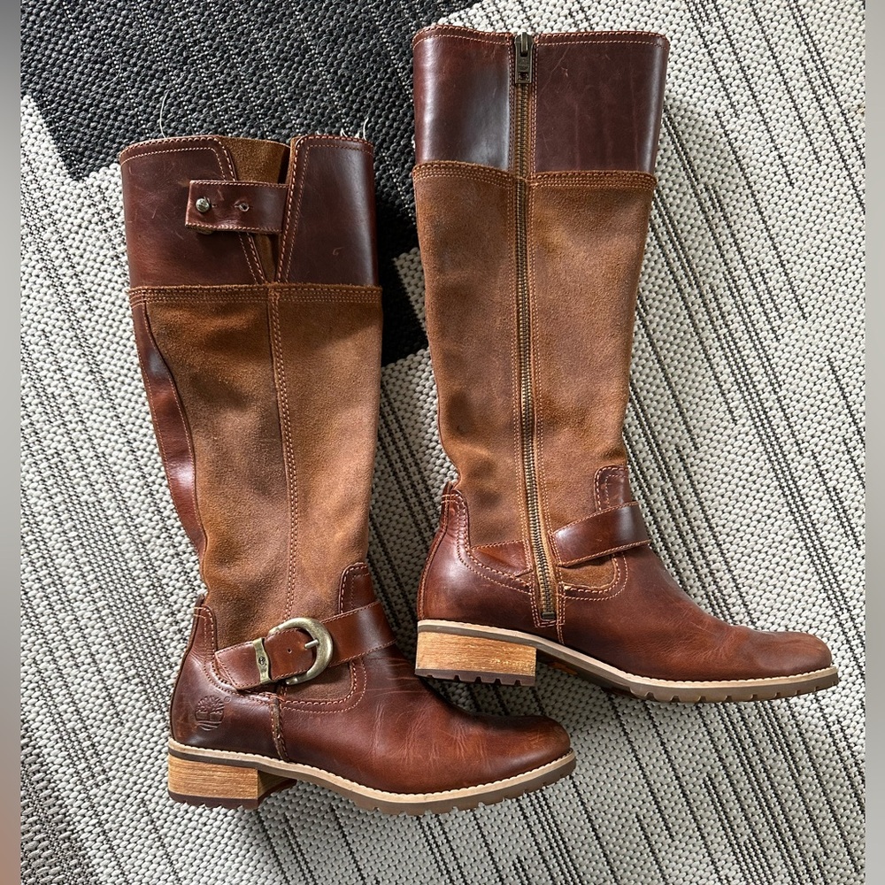 Timberland leather knee high boots size 6.5